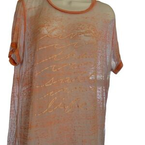 Salt Life Pink and White transparent Graphic Women Top